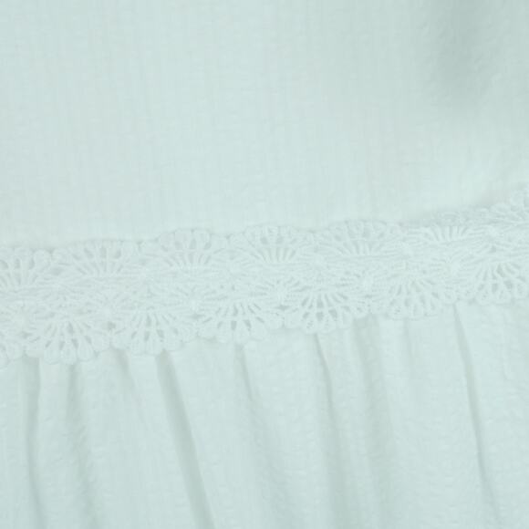 Rachel Parcell XS Dress White Seersucker Cottagecore Preppy Country Club Dainty - Picture 5 of 9